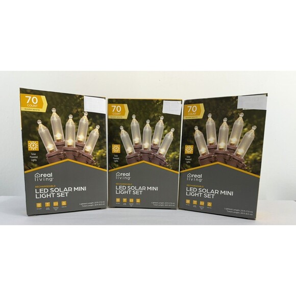 CHRISTMAS Real Living Solar LED String Lights Warm White 23 Feet Christmas Out… - Picture 1 of 12